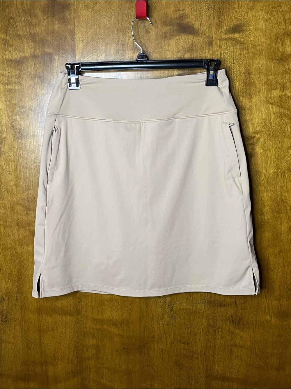 Gradual Women’s Beige Golf Skort with Built-In Shorts Zip Pockets Size Large